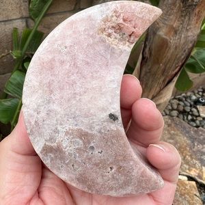 Pink Amethyst Quartz Crystal Druzy Moon